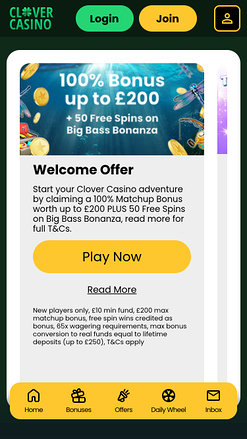 Promotions du Casino Clover Mobile