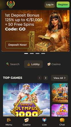 Club GCC Casino Mobile Homepage