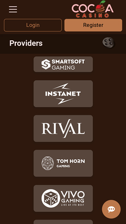 Développeurs de jeux du casino Cocoa sur mobile