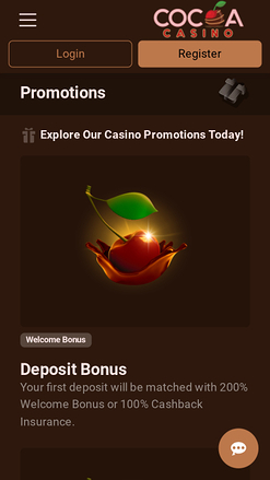 Promotions du casino Cocoa sur mobile