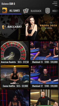 Casino móvil con crupier en vivo CoinBets777