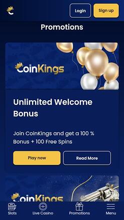 Coinkings Casino Aktionen mobil