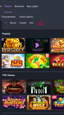 Jeux du casino Coinplay sur mobile