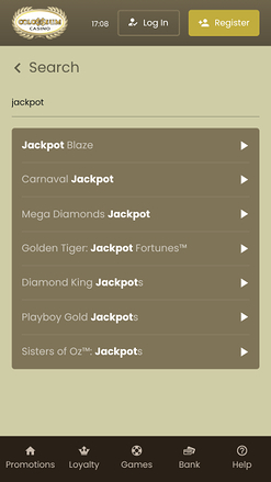 Jackpots du casino Colosseum sur mobile