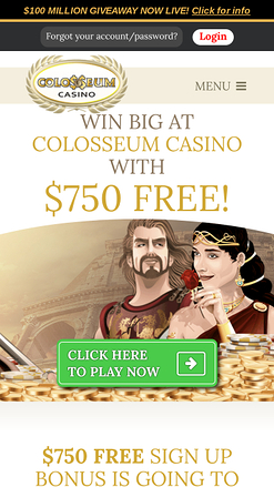 Promotions du casino Colosseum sur mobile