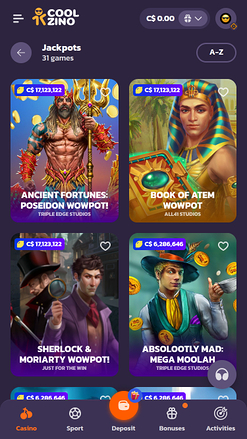 Coolzino Casino Jackpot Mobil