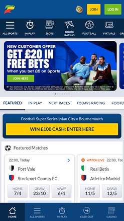 Sport in Diretta del Casinò Coral Mobile