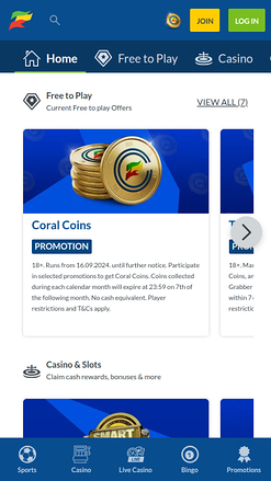 Promozioni del Casinò Coral Mobile