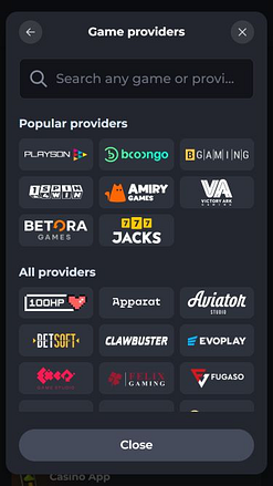 Corgibet Casino Mobile Image Game Developers