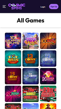 Jeux du Casino Cosmic Spins Mobile