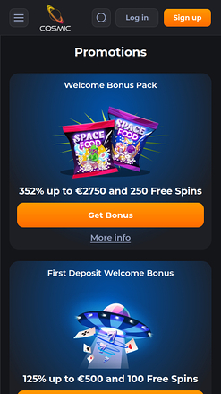 Promotions du Casino Cosmicslot Mobile