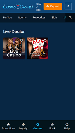 Croupier en Direct de Cosmo Casino Mobile