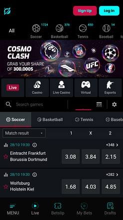 Sports en Direct de Cosmobet Mobile