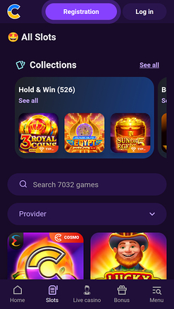 Jeux de Cosmolot Casino Mobile