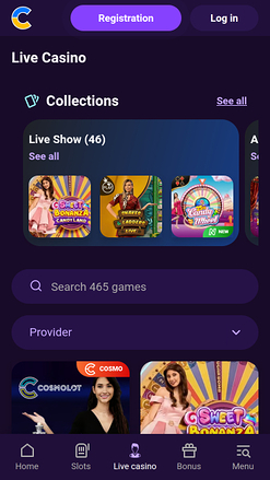 Croupier en Direct de Cosmolot Casino Mobile