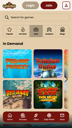 Juegos de Cozino Casino Móvil