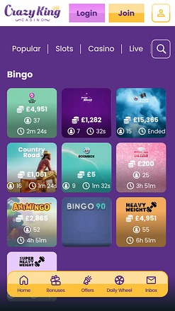 Crazy King Casino Bingo Mobile
