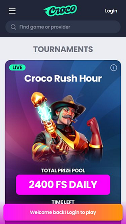 Мобильные турниры казино Crocoslots