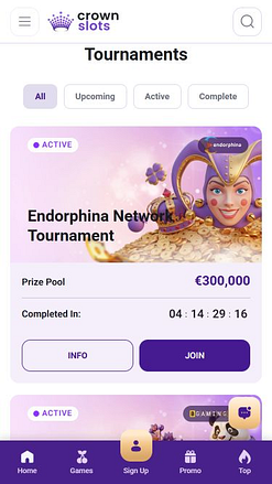 Torneos móviles del casino Crown Slots