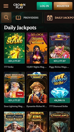 Мобильный джекпот казино Crownplay