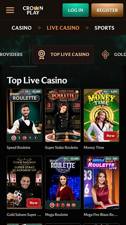 Мобильное казино Crownplay с живыми дилерами