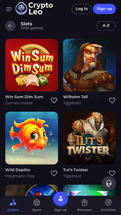 Jeux de CryptoLeo Casino sur mobile