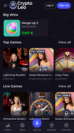 Croupier en direct de CryptoLeo Casino sur mobile