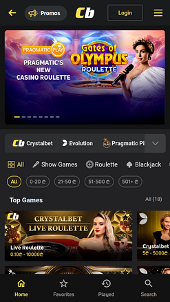 Casinò CrystalBet con croupier dal vivo