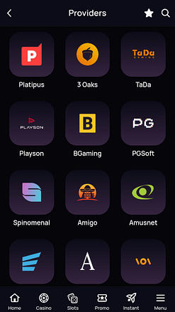 Página móvil de los desarrolladores de juegos de CuatroBet Casino