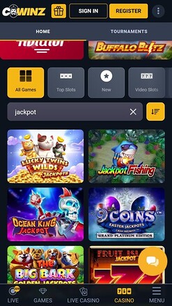 Джекпот CWinz Мобильная версия