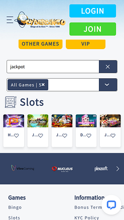 CyberBingo Casino Jackpot Mobile