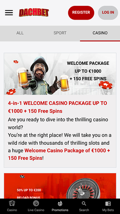 Promozioni del casinò Dachbet Mobile