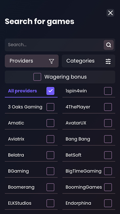Développeurs de jeux du Daddy Casino Version mobile