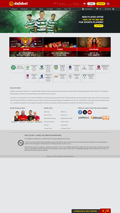 Dafabet Casino Homepage Mobile