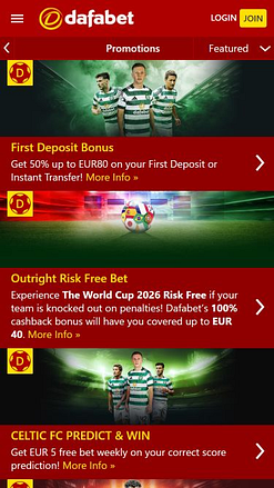 Dafabet Casino Mobile Image Promotions
