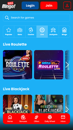 Croupier en direct du Daily Record Bingo Version mobile