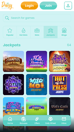 Jackpot del Daisy Slots Versione mobile