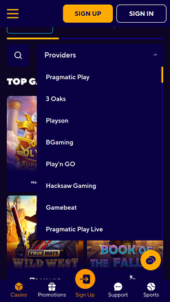 Développeurs de jeux du Dazard Casino Version mobile