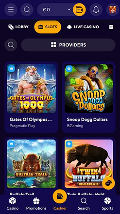 Dazard Casino Мобильные игры с изображениями
