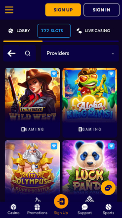 Jeux du Dazard Casino Version mobile