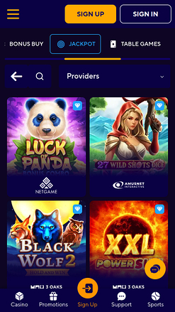 Jackpot du Dazard Casino Version mobile