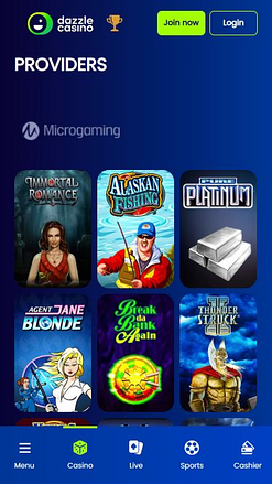 Développeurs de jeux d'images mobiles Dazzle Casino