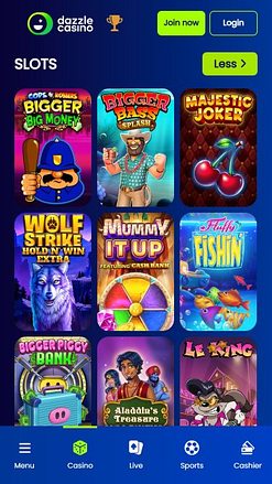 Jeux d'images mobiles Dazzle Casino