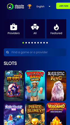 Jeux du Dazzle Casino Version mobile