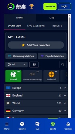 Image des sports mobiles de Dazzle Casino
