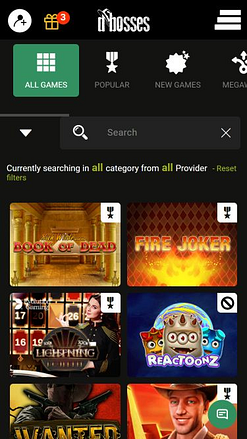 Immagine giochi mobile di DBosses Casino