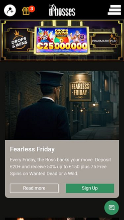 Promozioni di immagine per dispositivi mobili del casinò DBosses