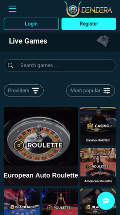 Croupier en direct du Dendera Casino Version mobile