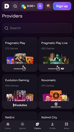 Mobiles Bild der Spielentwickler von Dexsport Casino