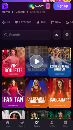 Croupier dal vivo del casinò Dexsport Mobile